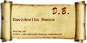Davidovits Bence névjegykártya