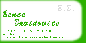 bence davidovits business card